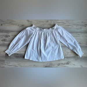 White off-the-shoulder baby doll top